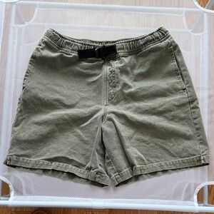 Olive Green Cotton Shorts